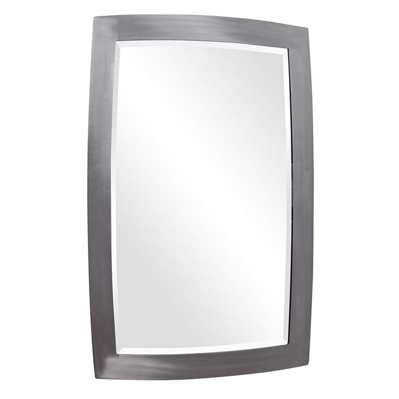 Image 6 Haskill Brushed Nickel 24 inch x 34 1/4 inch Vanity Wall Mirror more views