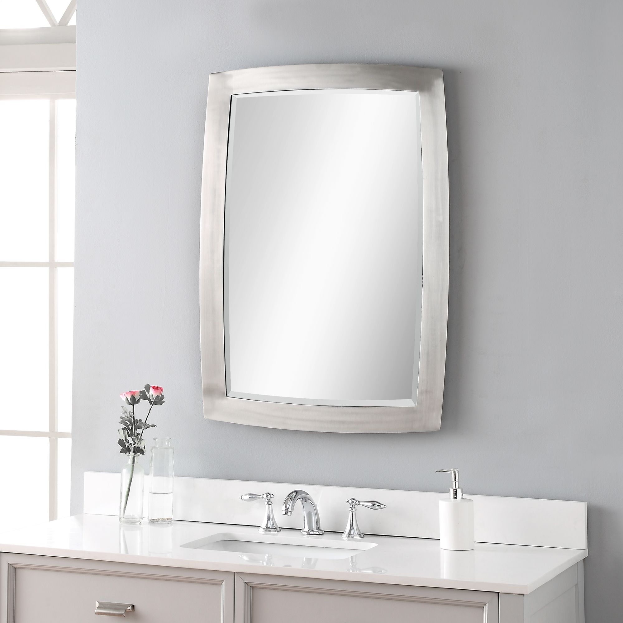 Image 7 Haskill Brushed Nickel 24" x 34 1/4" Vanity Wall Mirror more views
