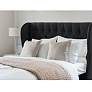 4_Hassa Velvet Black Tufted Fabric Queen Size Wingback Bed more views