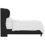6_Hassa Velvet Black Tufted Fabric Queen Size Wingback Bed more views