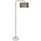 Hastings Brass Steel Floor Lamp with Metal and Linen Shade