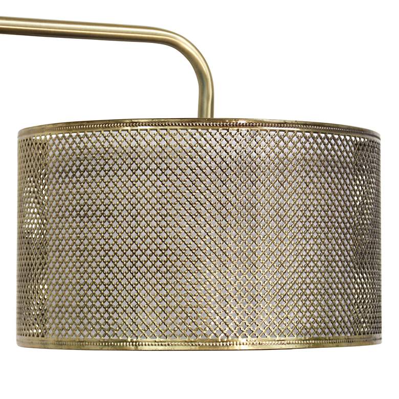 Hastings Brass Steel Floor Lamp with Metal and Linen Shade more views