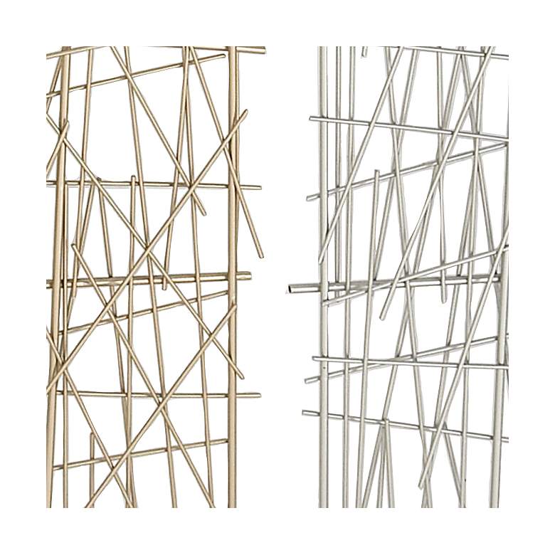 Image 3 Hatcher Polished Gold and Silver 36" High 2-Piece Wall Art Set more views