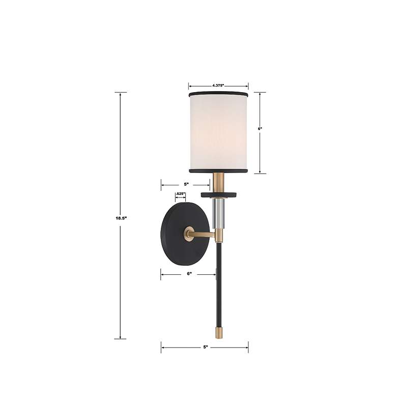 Image 7 Hatfield 1 Light Black Forged + Vibrant Gold Wall Mount more views