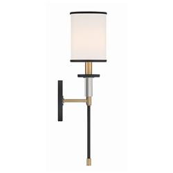 Hatfield 18 1/2"H Black Forged and Vibrant Gold Wall Sconce