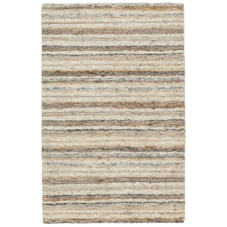 Image 2 Hatha Tikka HAT01 5'x8' Cream and Gray Rectangular Area Rug