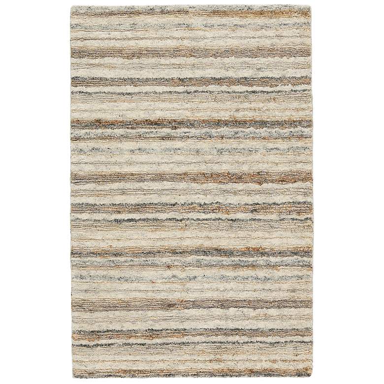 Image 2 Hatha Tikka HAT01 5&#39;x8&#39; Cream and Gray Rectangular Area Rug