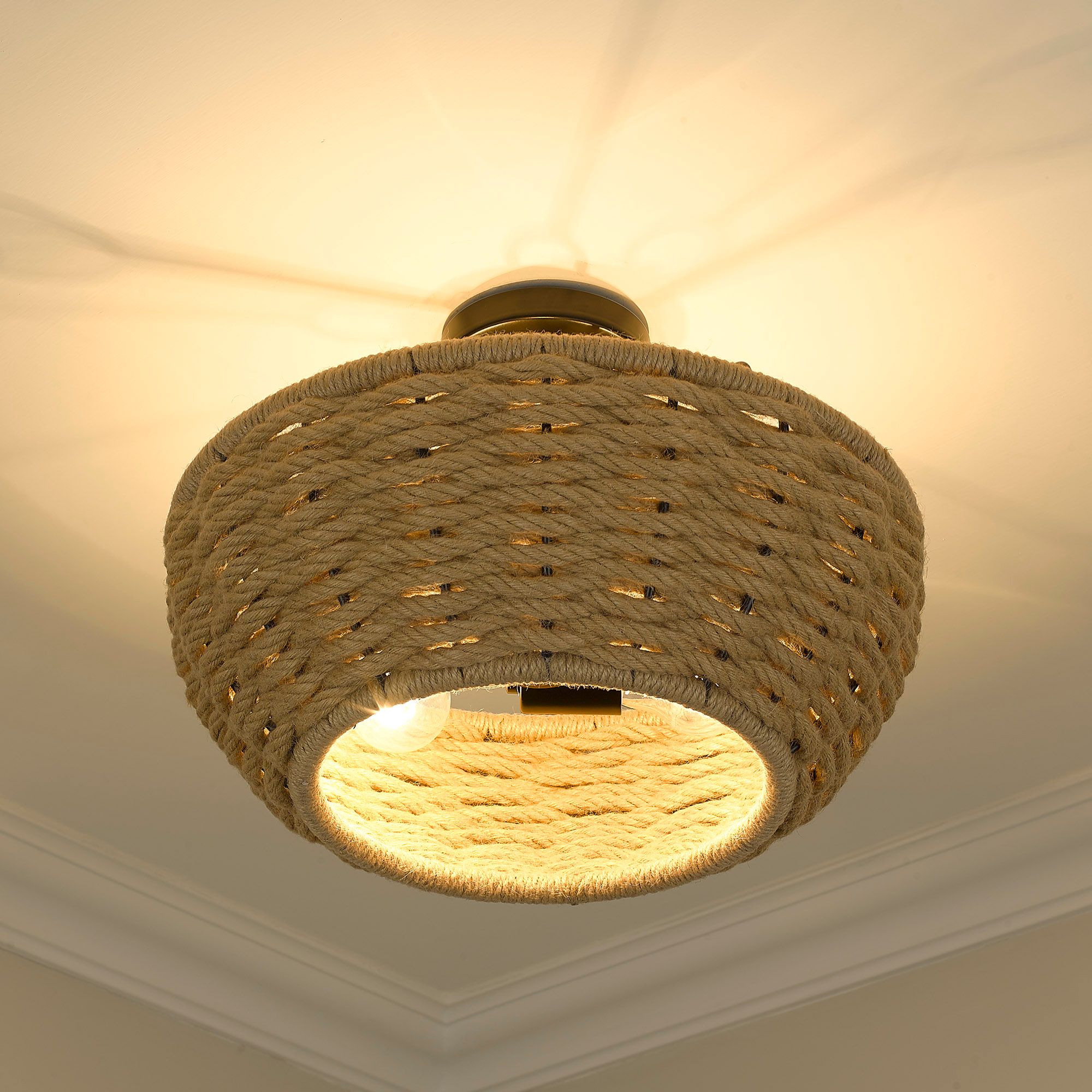 woven semi flush mount