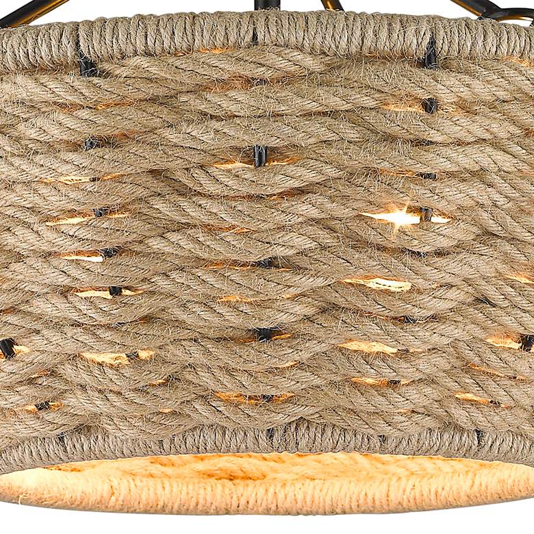 Image 3 Hathaway 16 1/4 inch Wide Woven Hemp Rope Ceiling Light more views