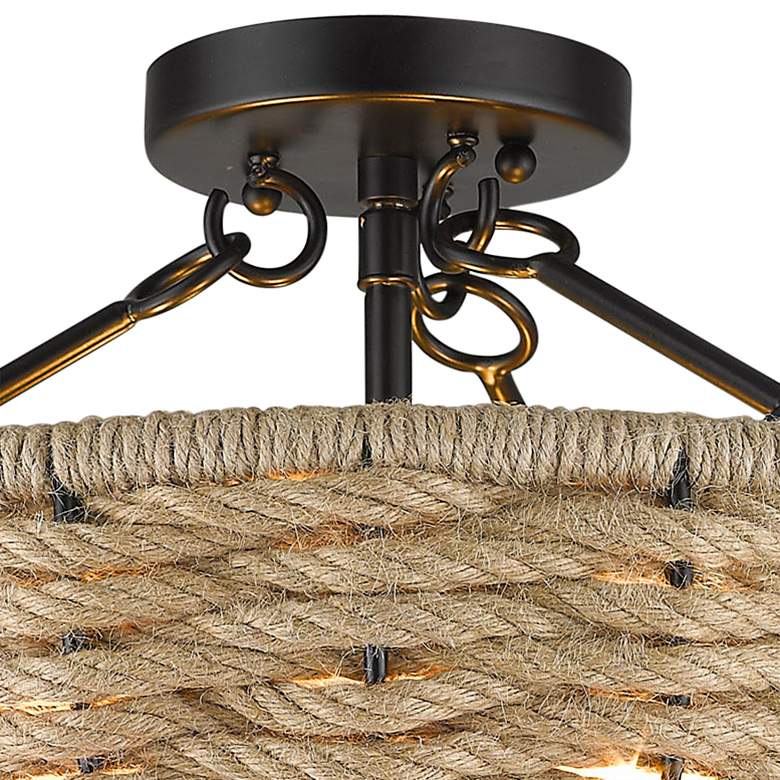Image 4 Hathaway 16 1/4" Wide Woven Hemp Rope Ceiling Light more views