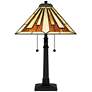 Hathaway 2-Light Matte Black Table Lamp in scene
