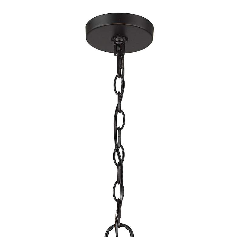 Image 4 Hathaway 20 1/4 inch Wide Matte Black and Rope Basket Pendant Light more views