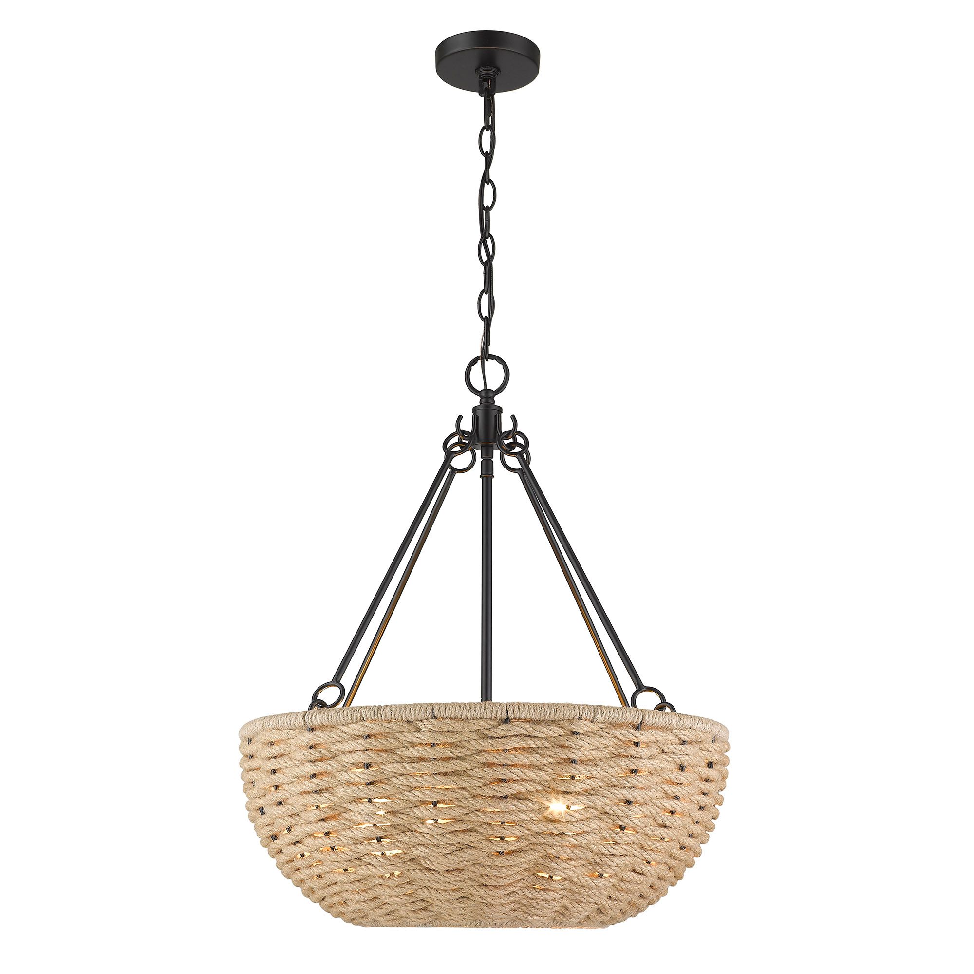 Hathaway 20 1/4" Wide Matte Black Basket Pendant Light 130N0 Lamps
