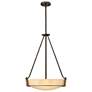 Hathaway 20 3/4" Wide Bronze with Amber Glass Foyer Pendant