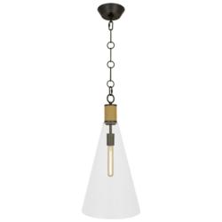 Hatteras 11.75"W Natural Rope And Deep Bronze And Lucite Pendant