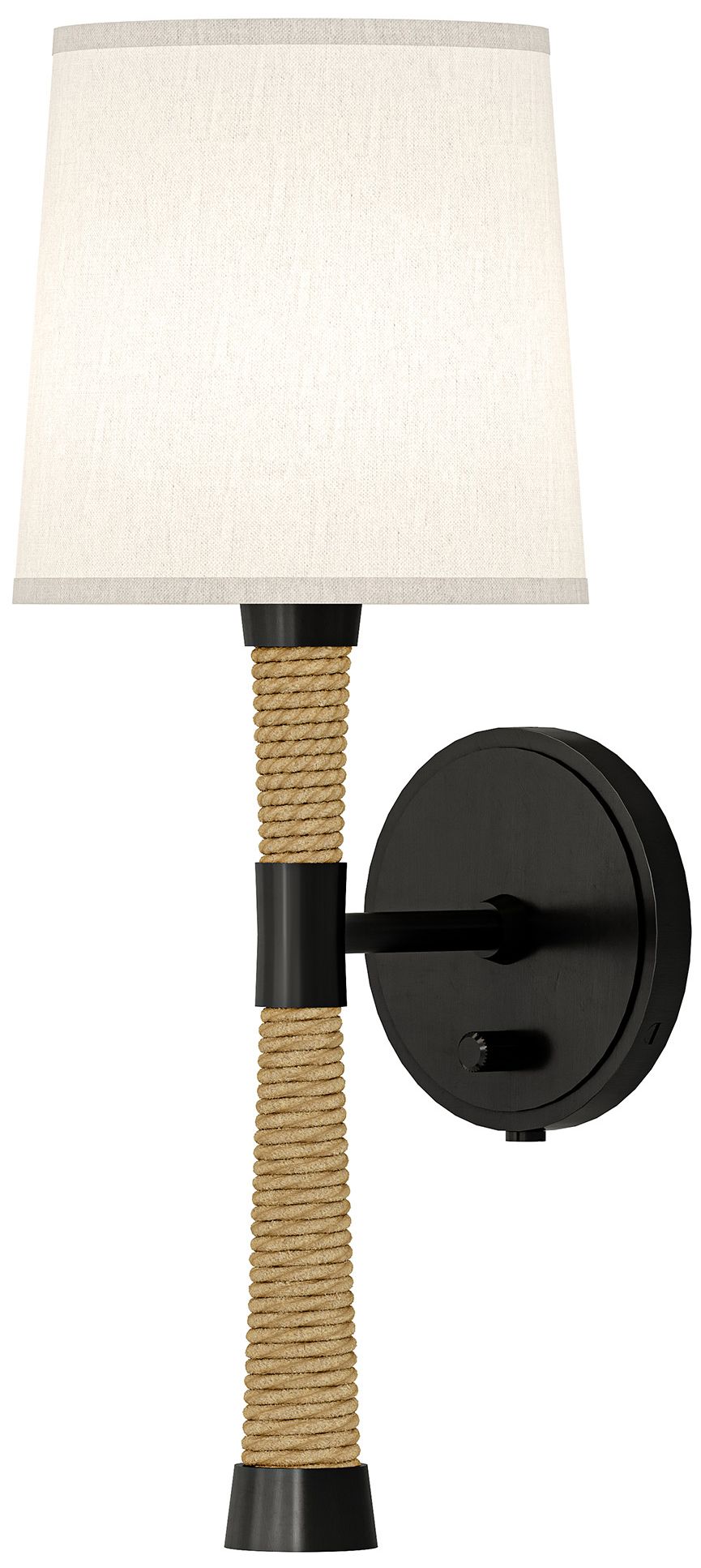 Hatteras 18.5" Natural Rope Bronze Wall Light Made to Order