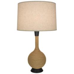 Hatteras 30"H Natural Rope And Deep Bronze Table Lamp With Cream Shade