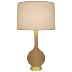 Hatteras 30"H Natural Rope And Modern Brass Table Lamp w/ Cream Shade
