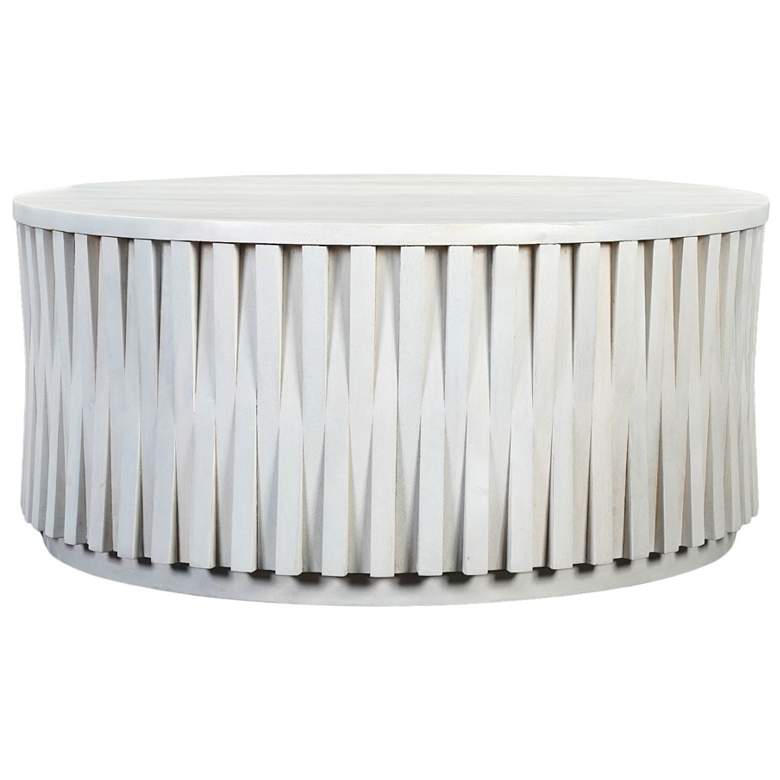 Image 1 Hatteras 40" Woven Coffee Table - Whitewash