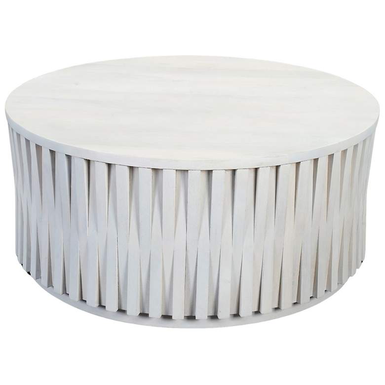 Image 2 Hatteras 40" Woven Coffee Table - Whitewash more views