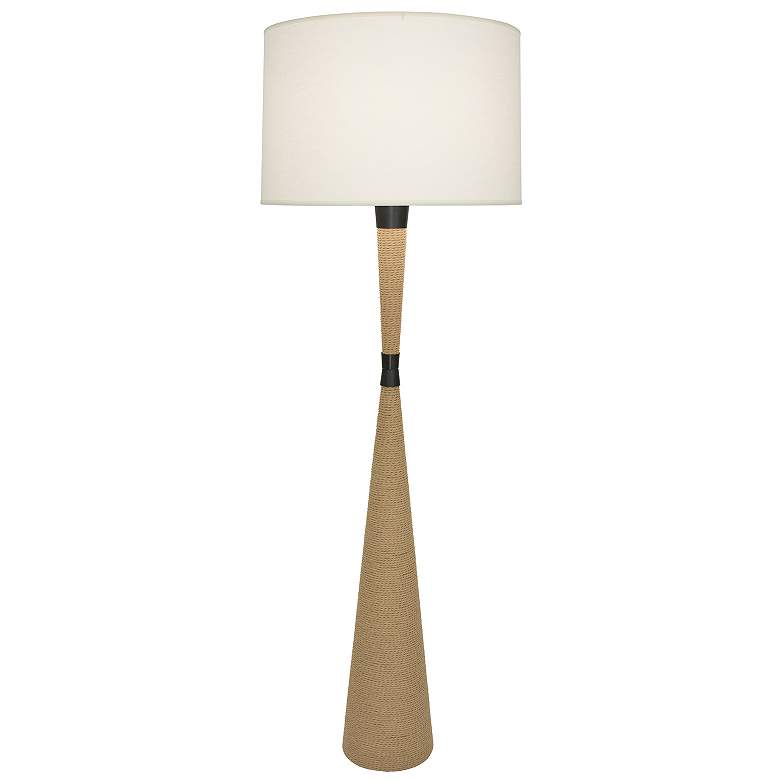 Image 1 Hatteras 61"H Natural Rope And Bronze Floor Lamp w/ Fondine Fabric Shade