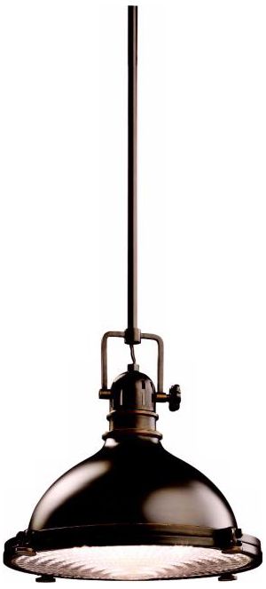 Hatteras Bay 11.75-in Olde Bronze Industrial Warehouse Pendant