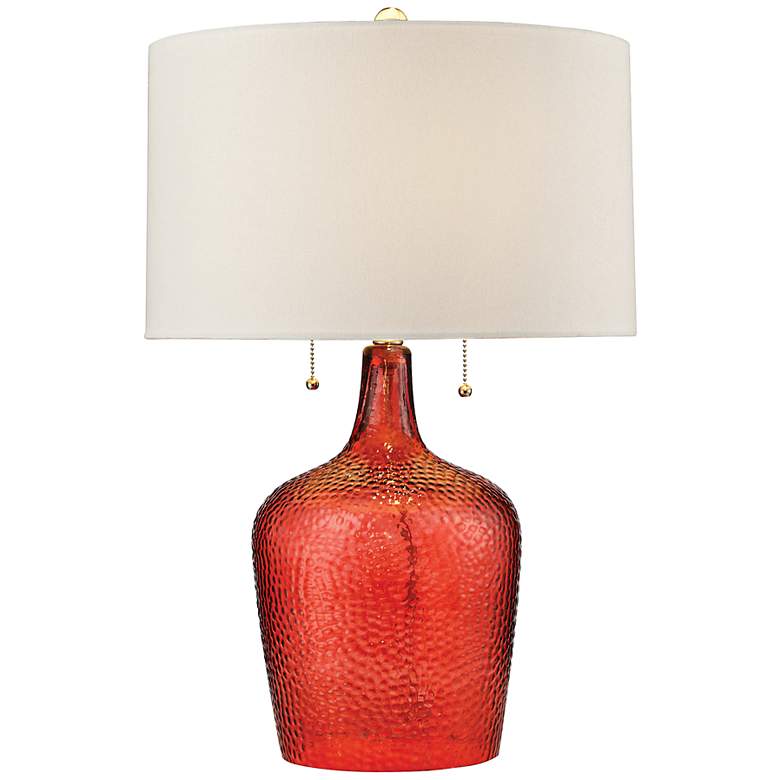 Image 1 Hatteras Blood Orange Glass Table Lamp