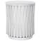 Hatteras Hi-Lo Vertical Slats Accent Table - Whitewash