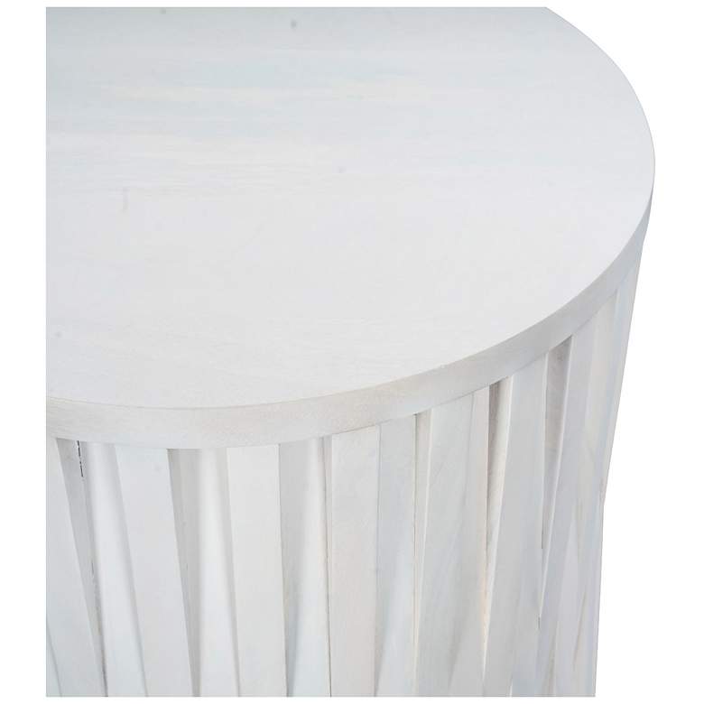Image 2 Hatteras Hi-Lo Vertical Slats Accent Table - Whitewash more views