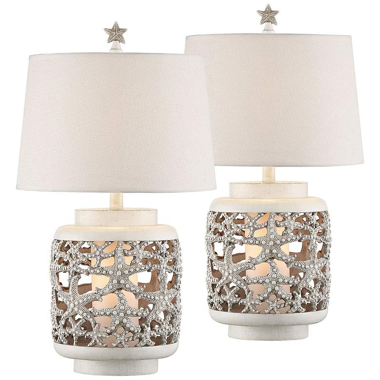 Image 1 Hatteras Island Starfish Night Light Table Lamps Set of 2