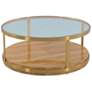 Hattie Coffee Table with Glass Top and Brushed Gold Legs