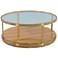 Hattie Coffee Table with Glass Top and Brushed Gold Legs