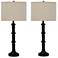 Haumea Satin Black Stacked Candlestick Table Lamps Set of 2
