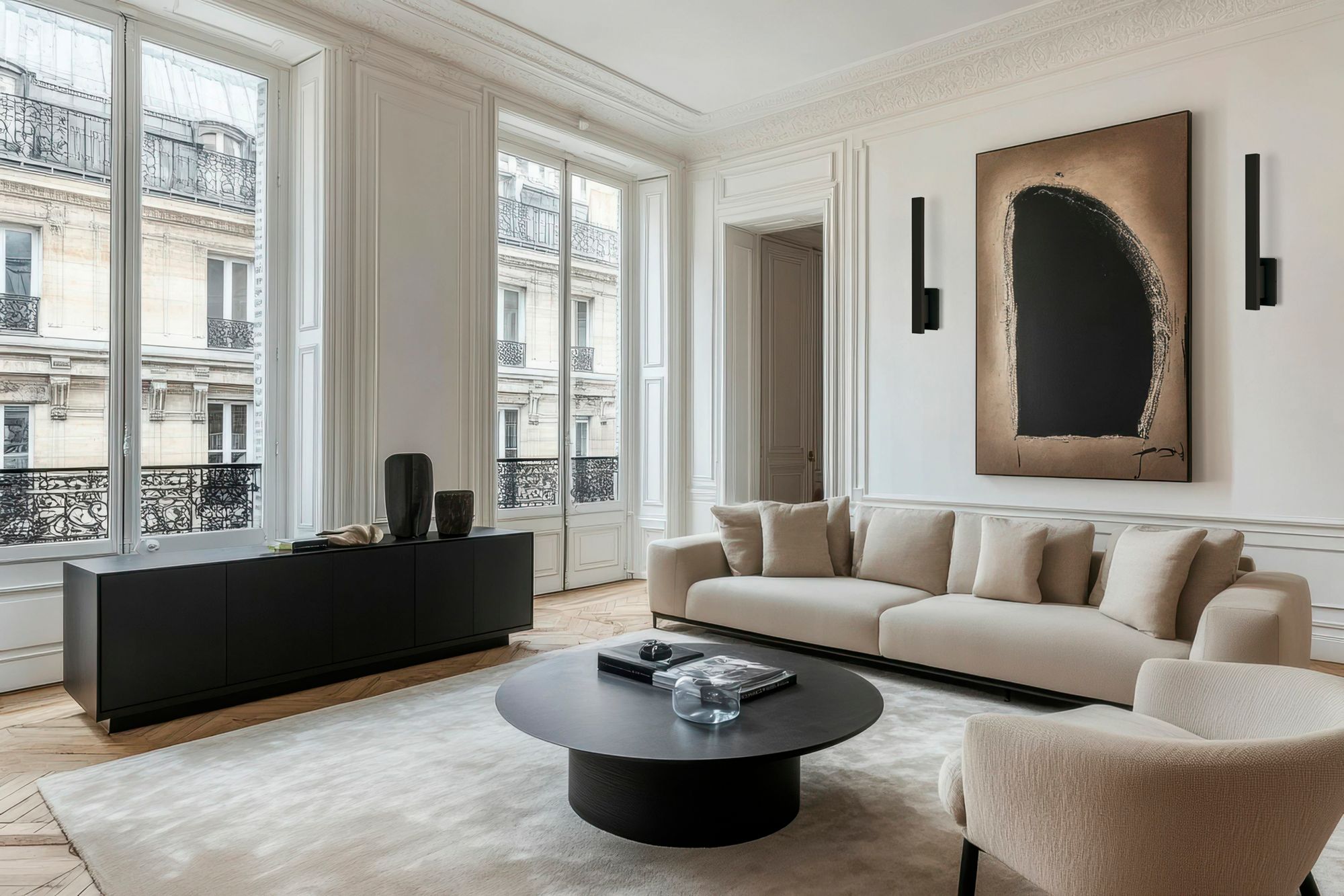 Haus 21" High Matte Black Metal LED Wall Sconce