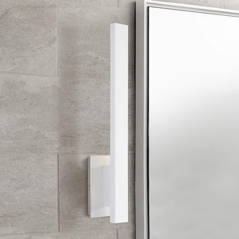 Image 1 Haus 21" High White Metal LED Wall Sconce