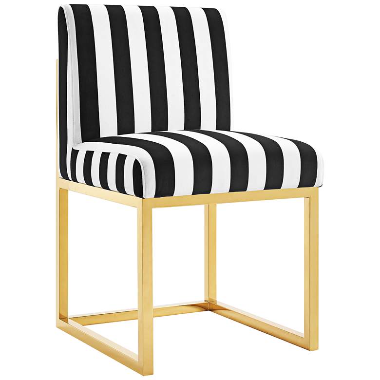 Image 1 Haute Black and White Velvet Accent Chair