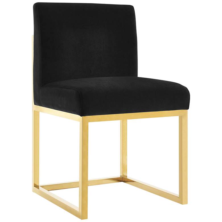 Image 2 Haute Black Velvet Dining Chair