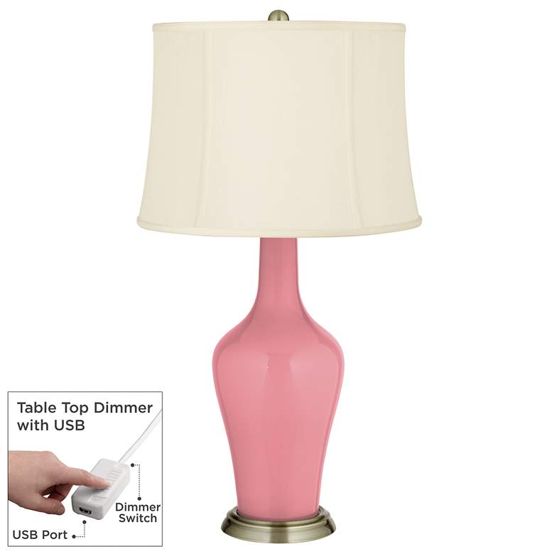 Image 1 Haute Pink Anya Table Lamp with Dimmer