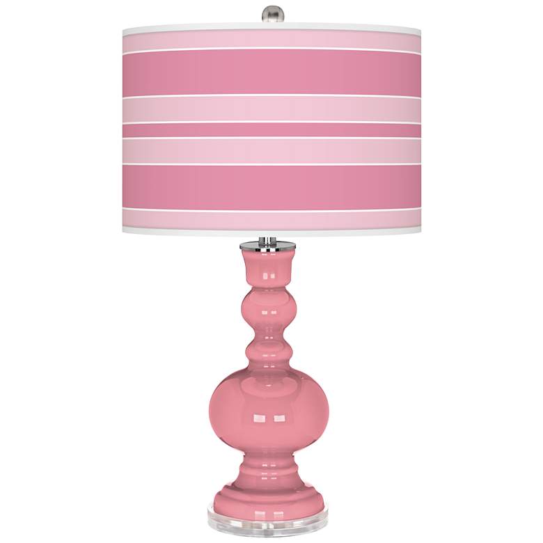 Haute Pink Bold Stripe Apothecary Table Lamp