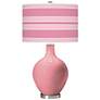 Haute Pink Bold Stripe Ovo Glass Table Lamp