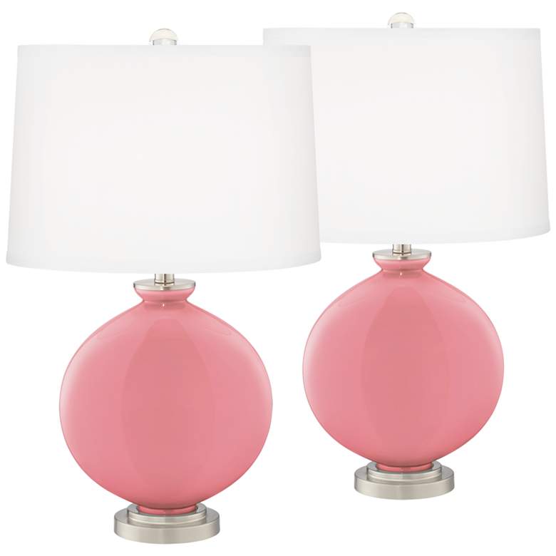Image 2 Haute Pink Carrie Table Lamp Set of 2 with Dimmers