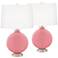 Haute Pink Carrie Table Lamp Set of 2 with Dimmers