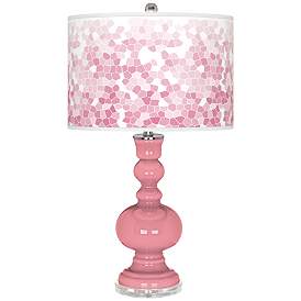 Image1 of Haute Pink Mosaic Giclee Apothecary Table Lamp