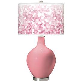 Image1 of Haute Pink Mosaic Giclee Ovo Table Lamp