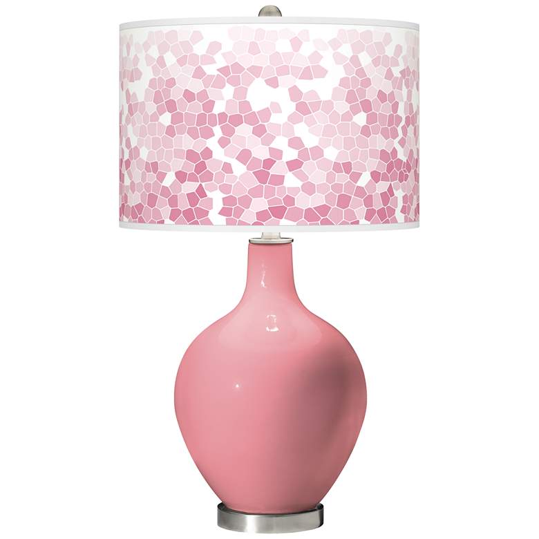 Image 1 Haute Pink Mosaic Giclee Ovo Table Lamp