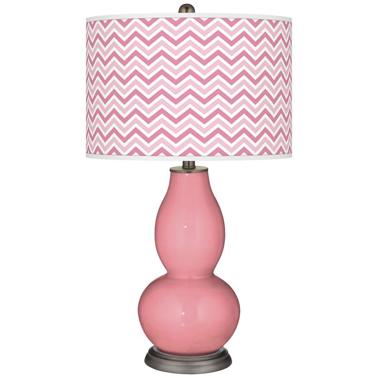 Image 1 Haute Pink Narrow Zig Zag Double Gourd Table Lamp
