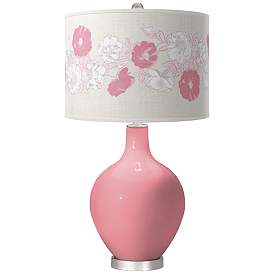 Image1 of Haute Pink Rose Bouquet Ovo Table Lamp