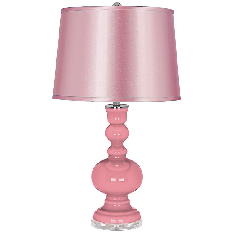 Image 1 Haute Pink - Satin Pale Pink Shade Apothecary Table Lamp