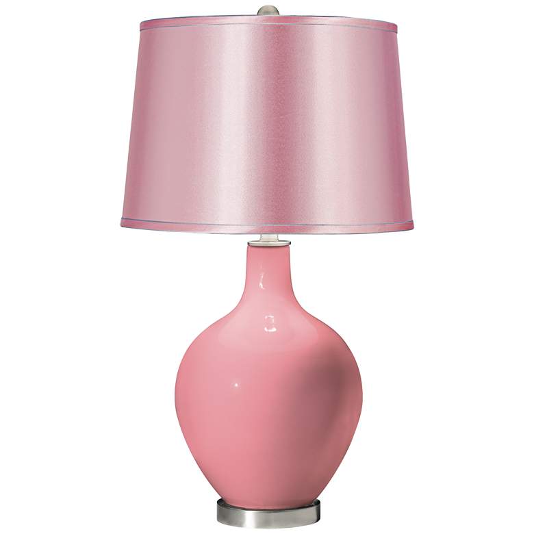 Image 1 Haute Pink - Satin Pale Pink Shade Ovo Table Lamp