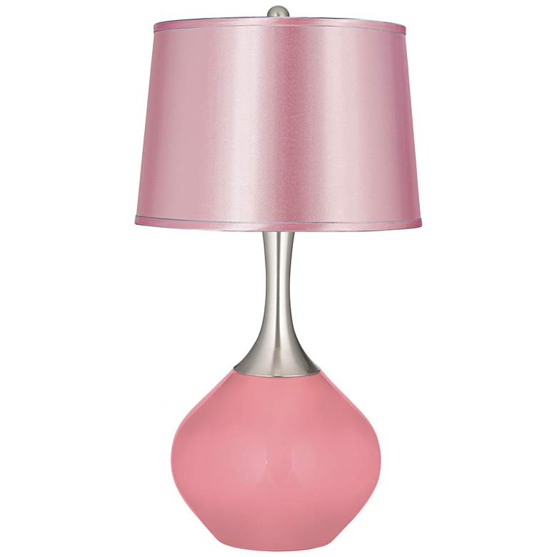 Image 1 Haute Pink - Satin Pale Pink Shade Spencer Table Lamp